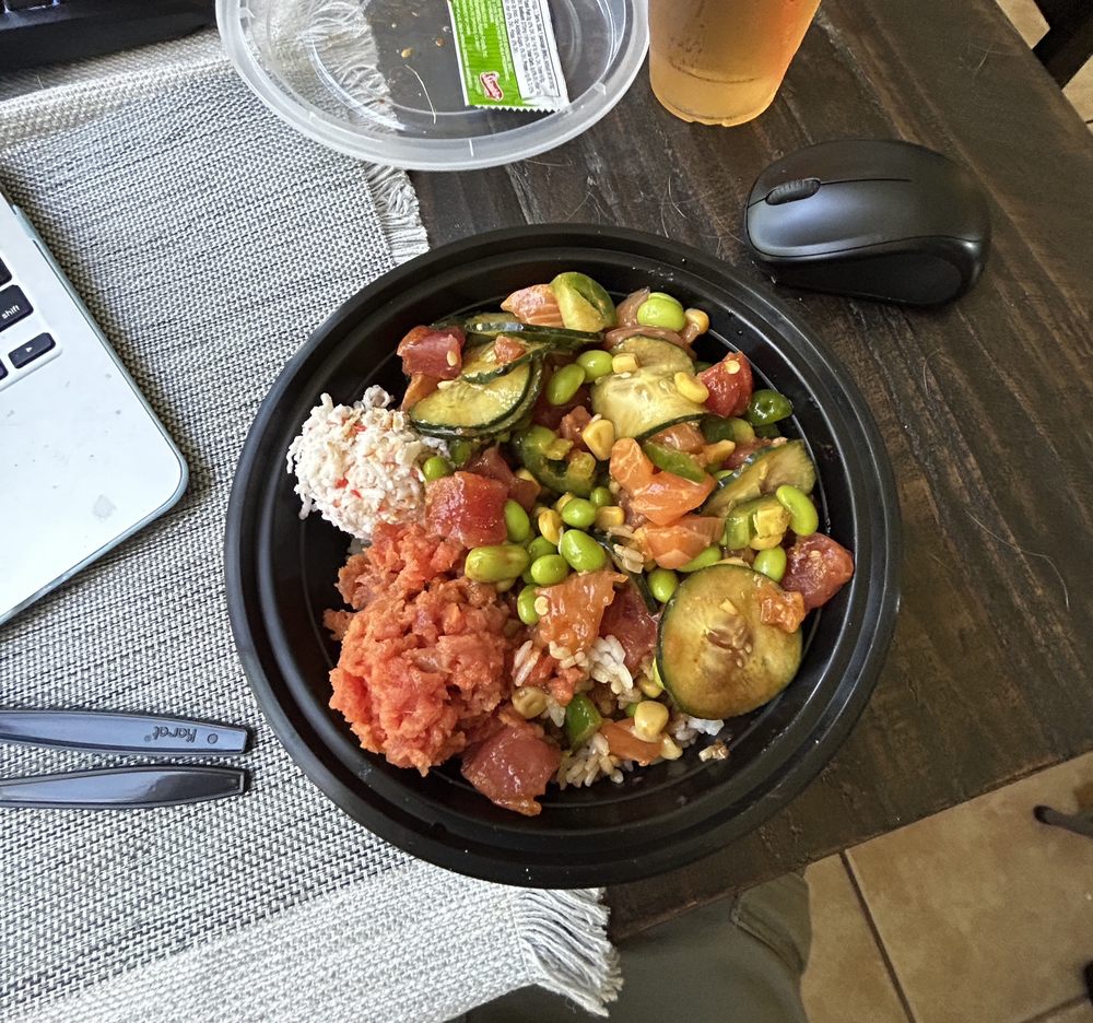 Premium poke with fresh ingredients